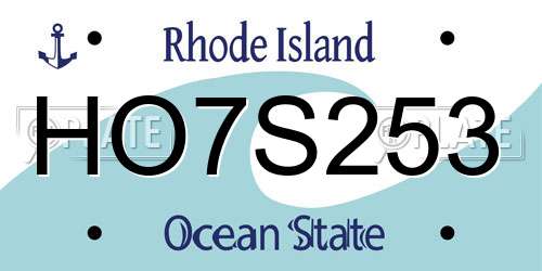 HO7S253 Rhode Island License Plate