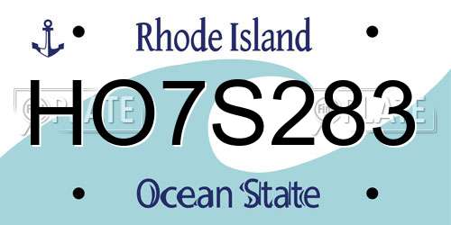 HO7S283 Rhode Island License Plate