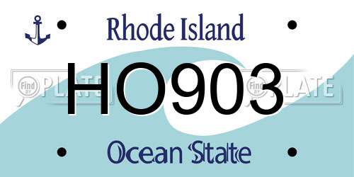 HO903 Rhode Island License Plate