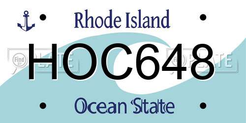 HOC648 Rhode Island License Plate