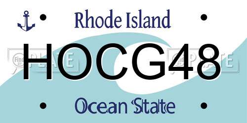 HOCG48 Rhode Island License Plate