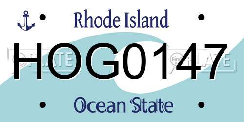 HOG0147 Rhode Island License Plate