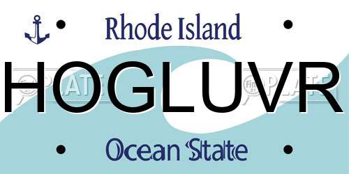HOGLUVR Rhode Island License Plate