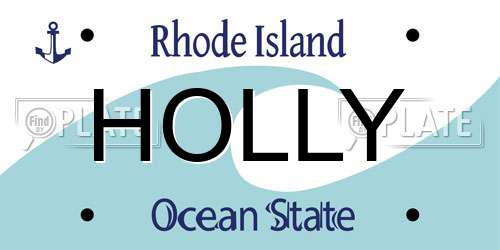 HOLLY Rhode Island License Plate