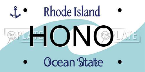 HONO Rhode Island License Plate