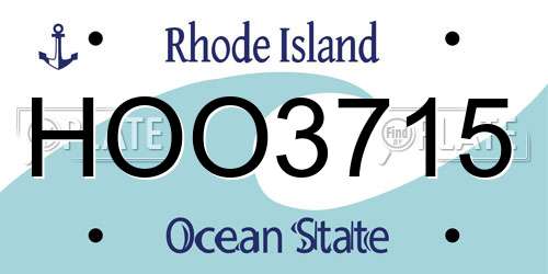 HOO3715 Rhode Island License Plate