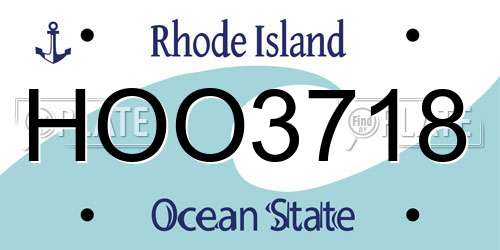 HOO3718 Rhode Island License Plate