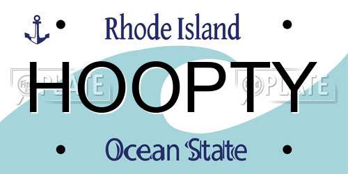 HOOPTY Rhode Island License Plate
