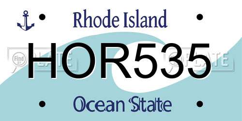 HOR535 Rhode Island License Plate
