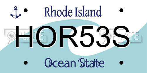 HOR53S Rhode Island License Plate