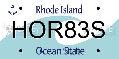 HOR83S Rhode Island License Plate