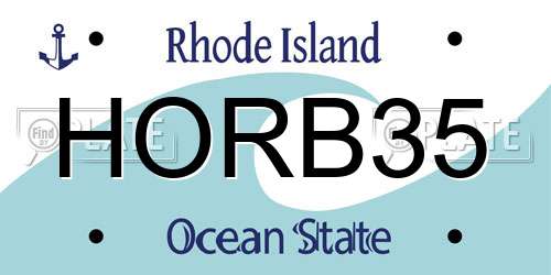 HORB35 Rhode Island License Plate