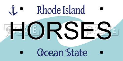 HORSES Rhode Island License Plate