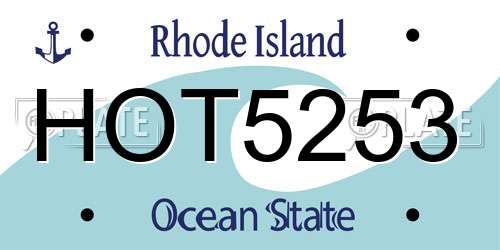 HOT5253 Rhode Island License Plate
