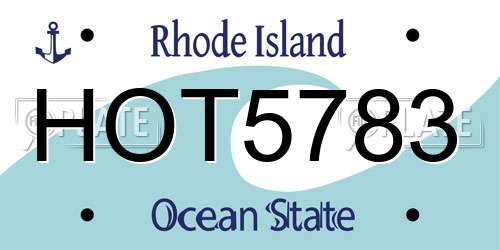 HOT5783 Rhode Island License Plate