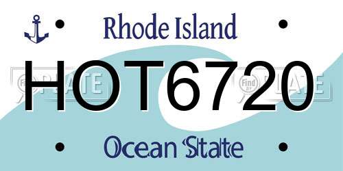 HOT6720 Rhode Island License Plate