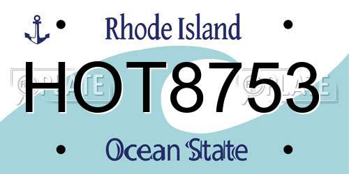 HOT8753 Rhode Island License Plate
