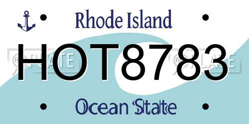 HOT8783 Rhode Island License Plate