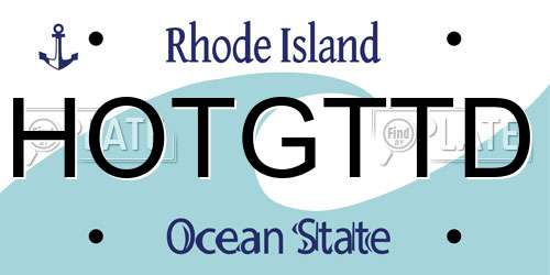 HOTGTTD Rhode Island License Plate