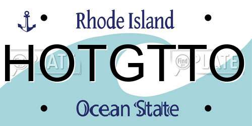 HOTGTTO Rhode Island License Plate