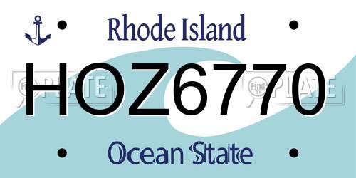 HOZ6770 Rhode Island License Plate