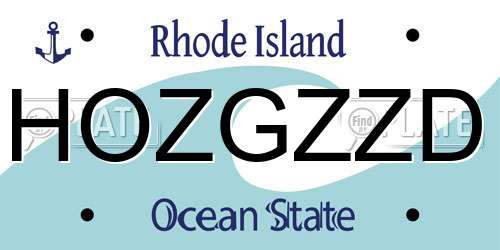 HOZGZZD Rhode Island License Plate