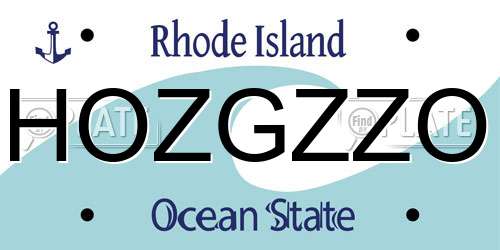HOZGZZO Rhode Island License Plate