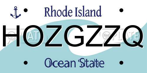 HOZGZZQ Rhode Island License Plate