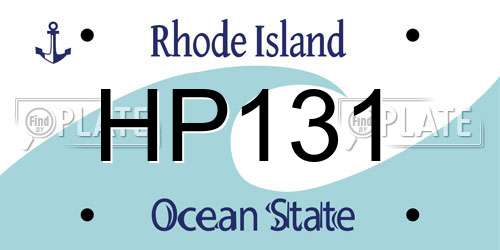 HP131 Rhode Island License Plate