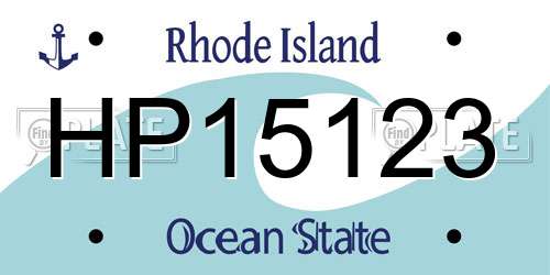 HP15123 Rhode Island License Plate