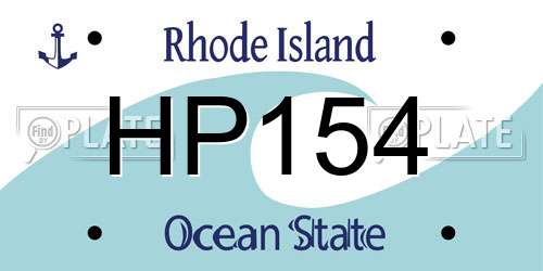 HP154 Rhode Island License Plate