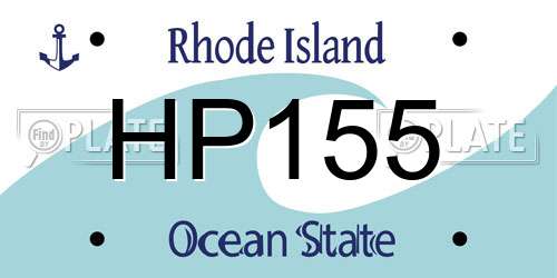 HP155 Rhode Island License Plate