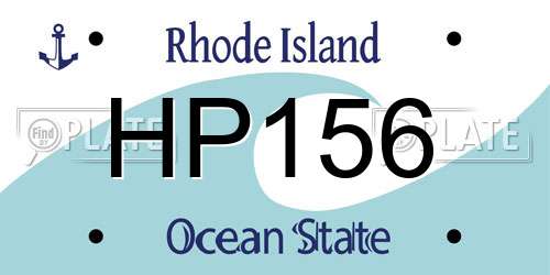 HP156 Rhode Island License Plate