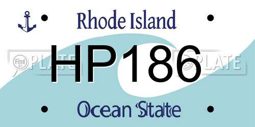 HP186 Rhode Island License Plate