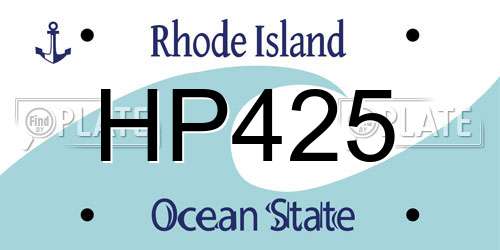 HP425 Rhode Island License Plate
