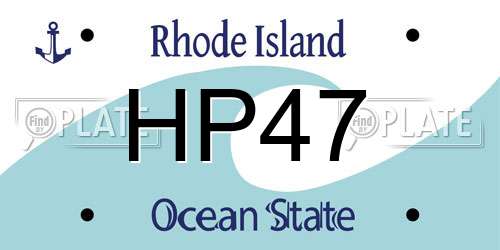 HP47 Rhode Island License Plate