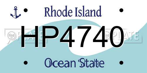 HP4740 Rhode Island License Plate