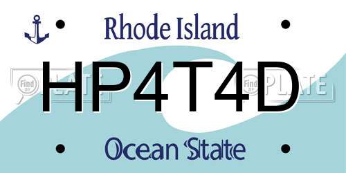 HP4T4D Rhode Island License Plate