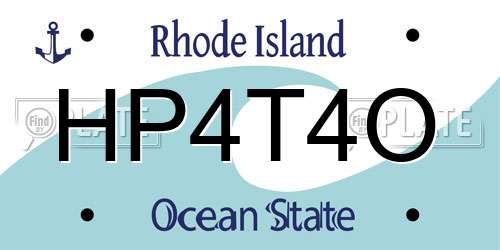 HP4T4O Rhode Island License Plate