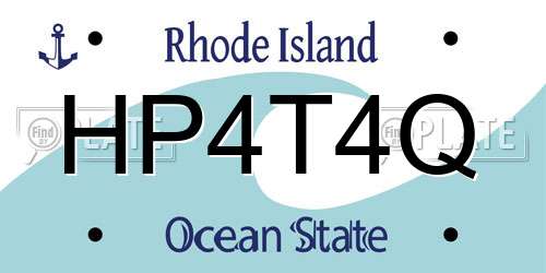 HP4T4Q Rhode Island License Plate