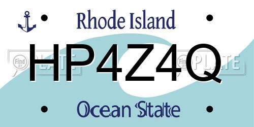 HP4Z4Q Rhode Island License Plate