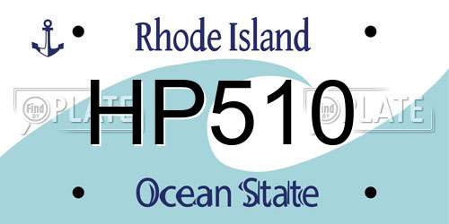 HP510 Rhode Island License Plate