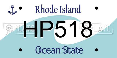 HP518 Rhode Island License Plate
