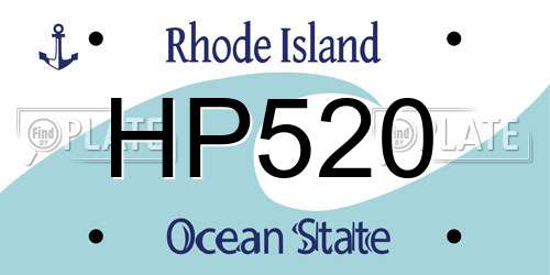HP520 Rhode Island License Plate