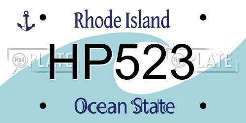 HP523 Rhode Island License Plate