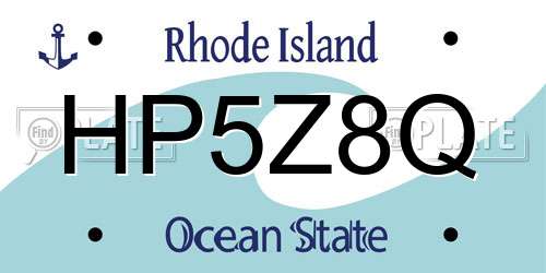 HP5Z8Q Rhode Island License Plate