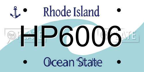 HP6006 Rhode Island License Plate