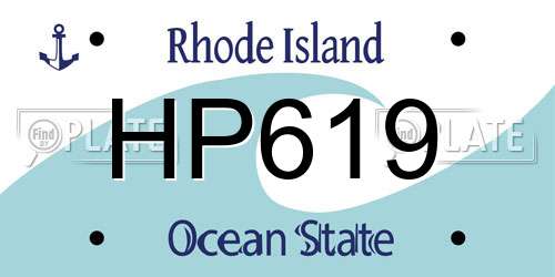 HP619 Rhode Island License Plate