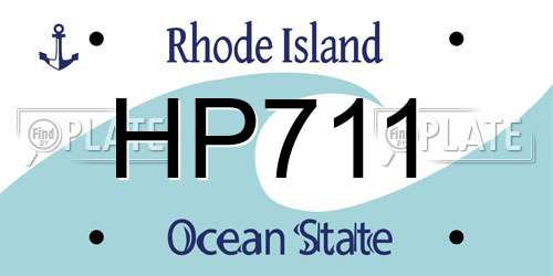 HP711 Rhode Island License Plate