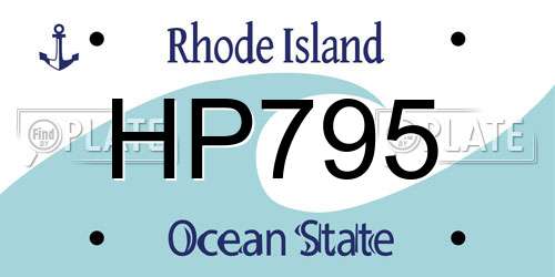 HP795 Rhode Island License Plate